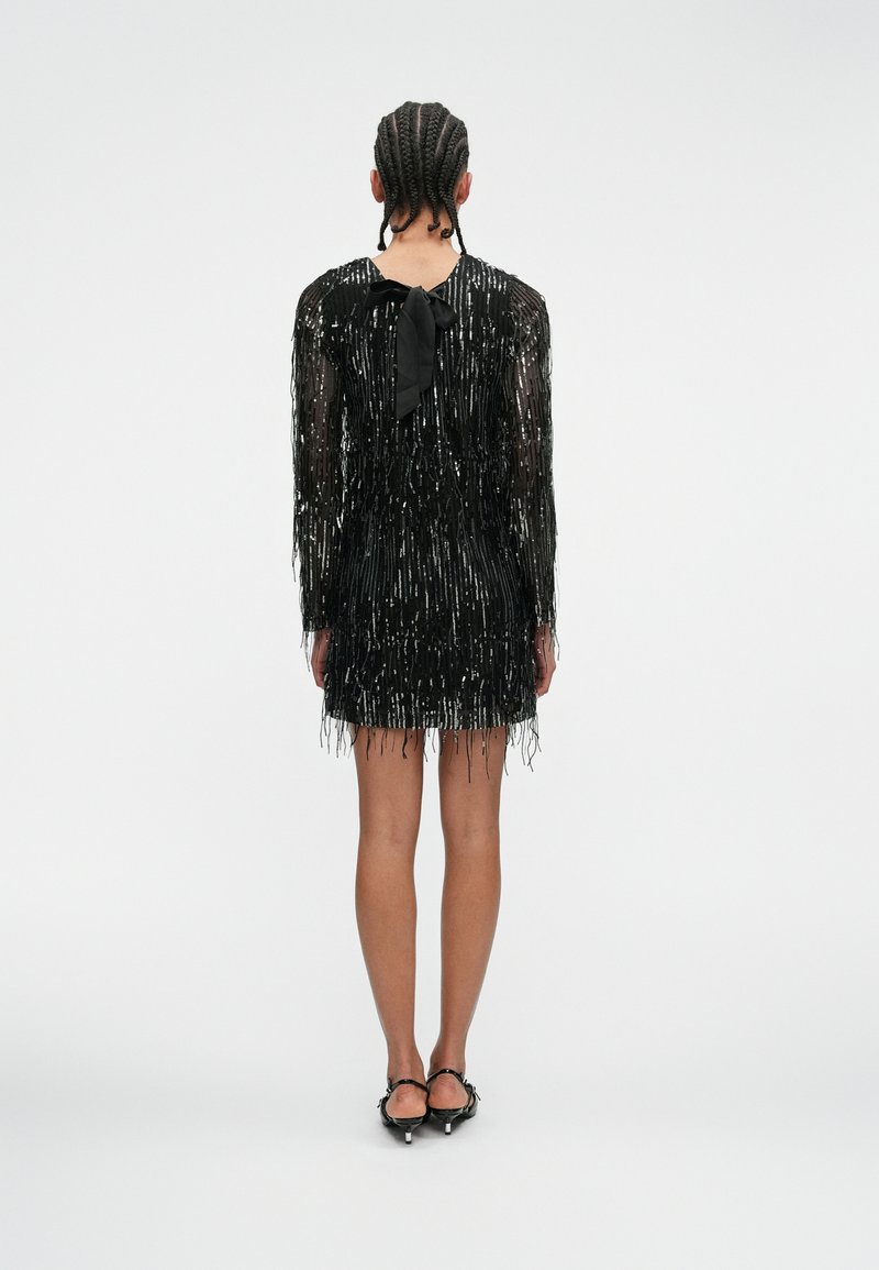 only sequin dress One & Only Sequin Cowl Neck Open Back Dress White / L