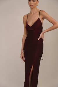 WAL G. EXCLUSIVE NYE GLITTER  ARGENTINE MIDI - Koktel haljina / svečana haljina - wine