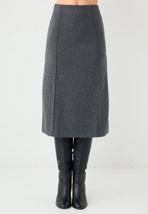 HIGH WAIST STRAIGHT CUT MIDI - A-Linien-Rock - grey