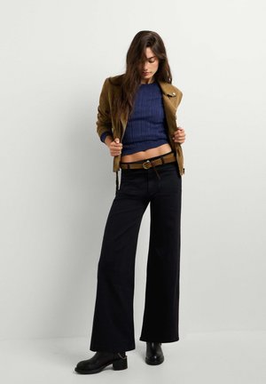 Pepe Jeans, HIGH RISE WIDE CROP TANIA POCKET - Široké nohavice - black