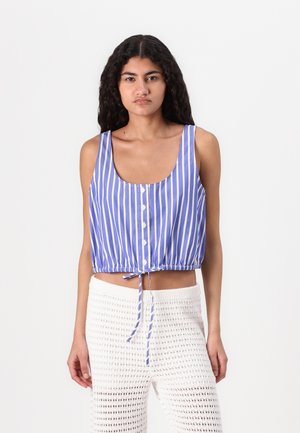 FRONT CINCHED - Blúzka - blue/white