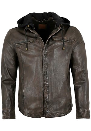 OVERSHIRT - Lederjacke - braun