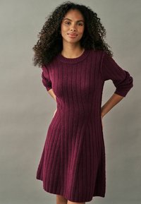 Next FIT AND FLARE MINI WITH - REGULAR FIT - Svetríkové šaty - red berry