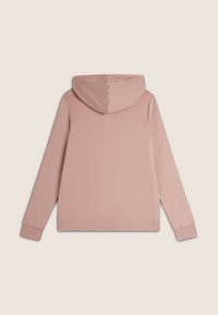 Felpa con cappuccio rosa, realizzata in un tessuto morbido, con maniche lunghe, tasca a marsupio e polsini e fondo a coste. Design di vestibilità standard.