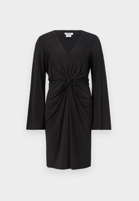 BELL V NECK FRONT TWIST DRESS - Trikotāžas kleita - black