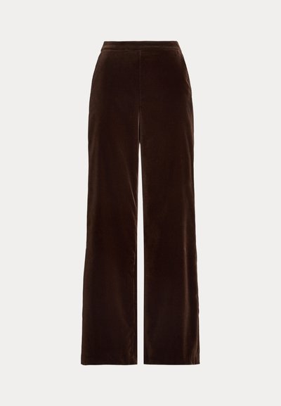 Polo Ralph Lauren STRETCH COTTON VELVET WIDE LEG PANT - Tygbyxor - circuit brown