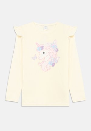 Lindex FRILL DETAIL UNICORN - Langarmshirt - white