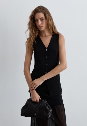 Scalpers, SCALPERS SCBLACK KNIT VEST - Waistcoat - black