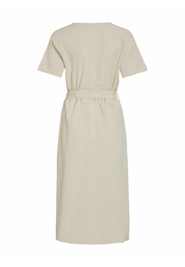 MIDI KURZÄRMELIGES - Shirt dress - super light natural melan2
