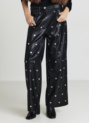 Calliope LUNGO APPLICAZIONI - Stoffhose - ultrablack