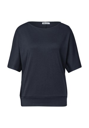 Street One, BASIC SHIRT MIT BOAT NECK UND ELASTIKBUND - T-Shirt basic - darkest blue
