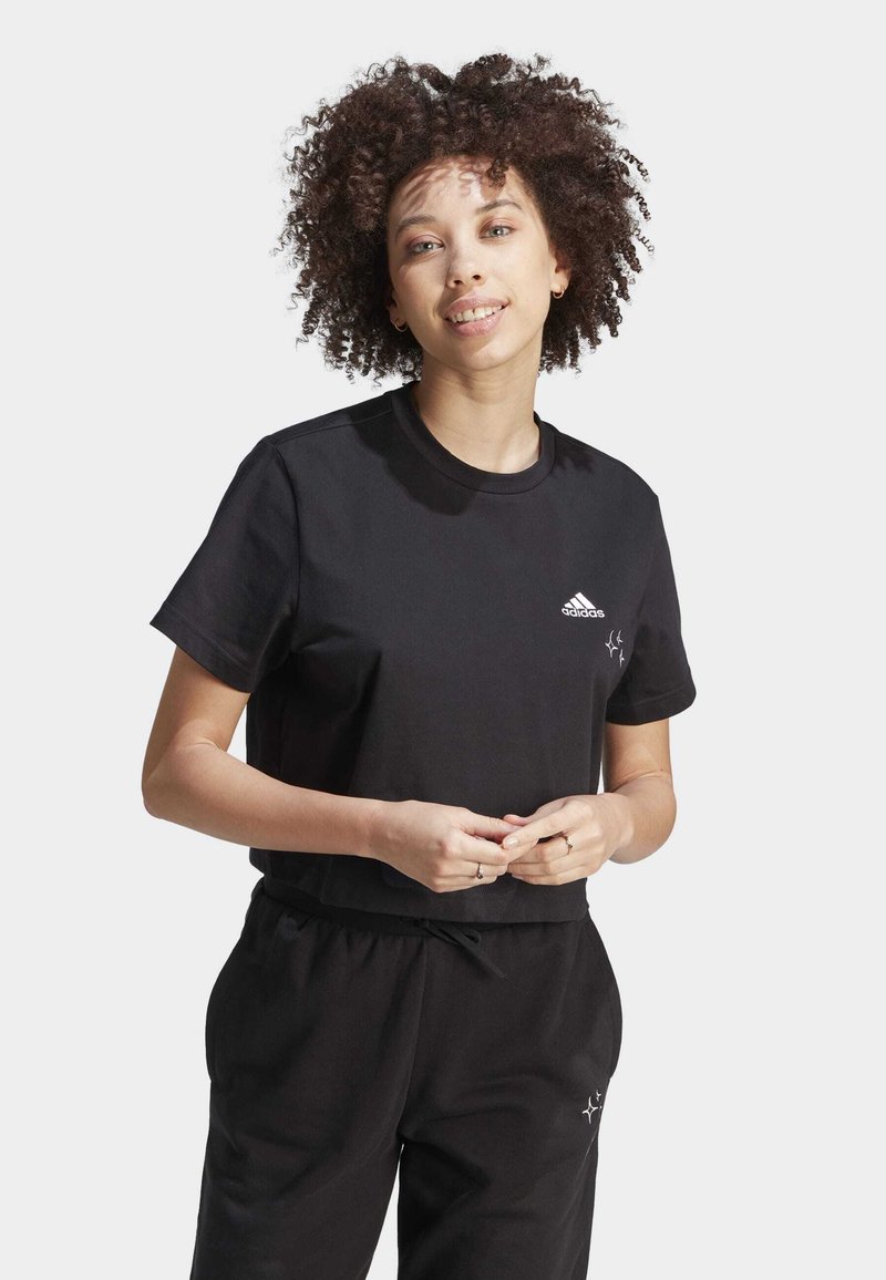 adidas Sportswear SCRIBBLE EMBROIDERY - T-Shirt print - black white ...