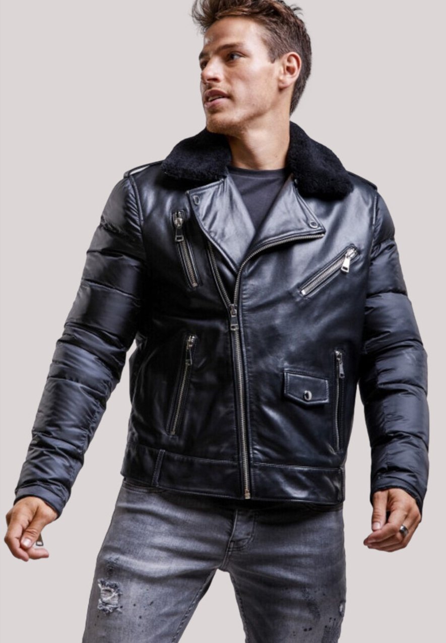 Redskins Chaqueta de cuero - black/azul marino - Zalando.es