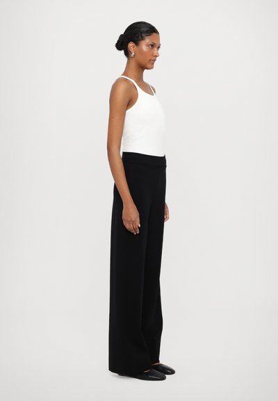 rag & bone IRINA PONTE WIDE LEG PANT - Trousers - black