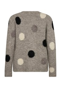 Freequent LOUISA - Stickad tröja - desert taupe mel w black