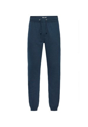 Marineblå sweatpants lavet af blødt bomuldsblandingsstof. Har en elastisk talje med snoretræk og ribbede manchetter ved anklerne.