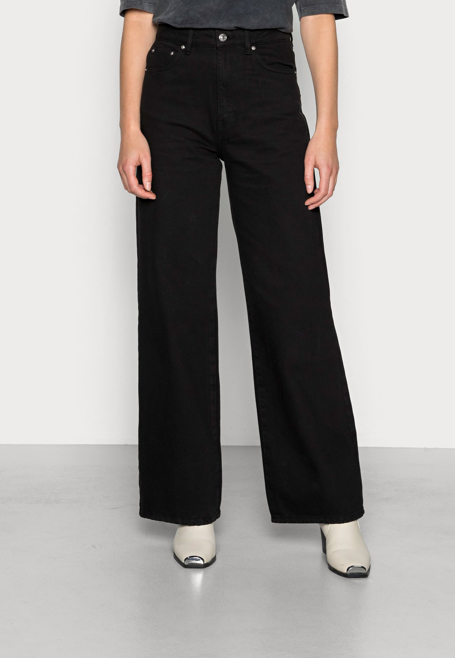 Gina Tricot IDUN WIDE - Jeans baggy - black/nero denim - Zalando.it