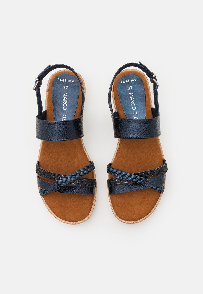 Marco Tozzi Riemensandalette Navy Metallic Blau Zalando De