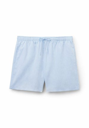 Lyseblå herreshorts med elastisk talje og snor foran, sidelommer og en afslappet pasform.