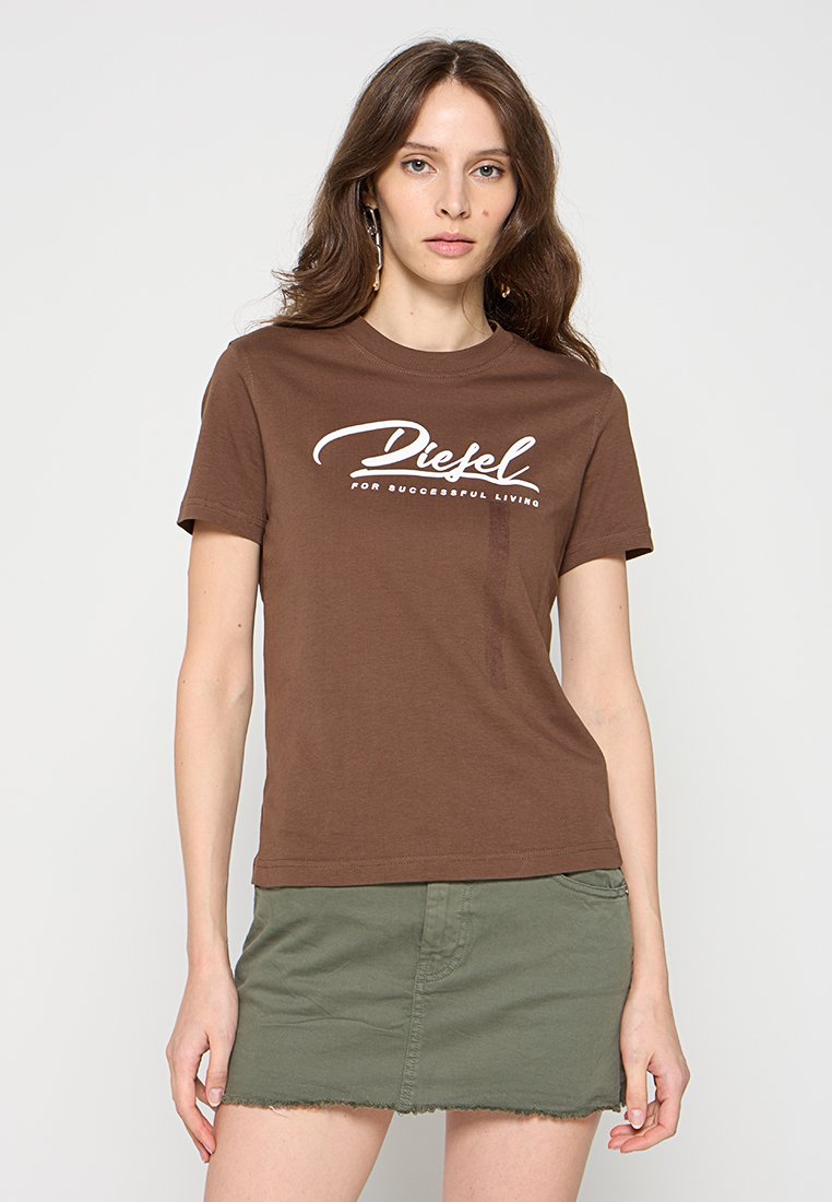Diesel T-shirt print bruin