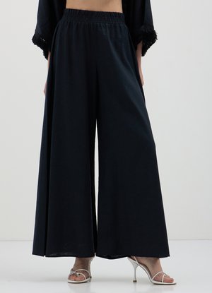Calliope PANTALONE IN LINO - Gonna lunga - nero