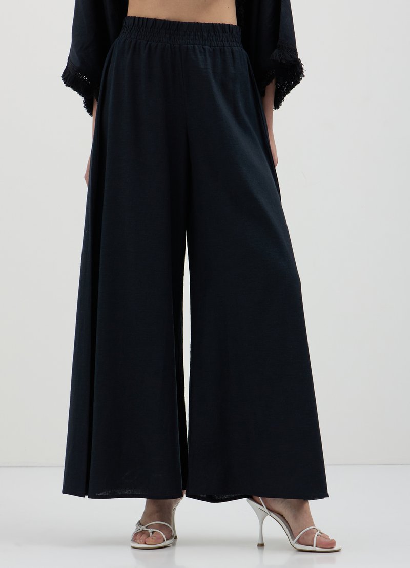 Calliope PANTALONE IN LINO - Gonna lunga - nero