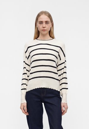 ONLY ONLIBI O-NECK NOOS - Striktrøje - whitecap gray/black