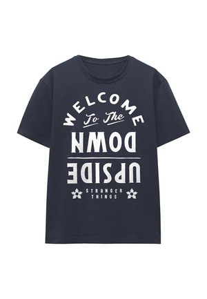 STRANGER THINGS WELCOME TO THE UPSIDE DOWN - T-Shirt print - dark blue