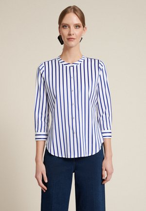 BILANCIO - Košile - bianco/righe azzurre