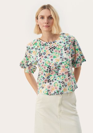 ESTERMARINE - Blūze - green multi flower print