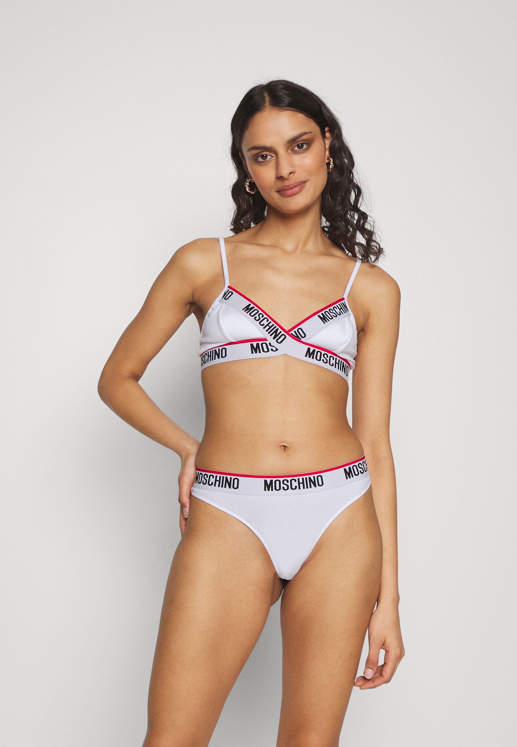 Lot De 2 Strings Moschino Blanc - Taille 38 - Coton & Élasthanne - Neufs Avec Étiquettes