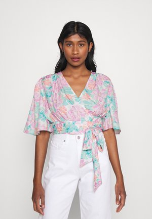 FLOWY WRAP BLOUSE - Bluser - purple