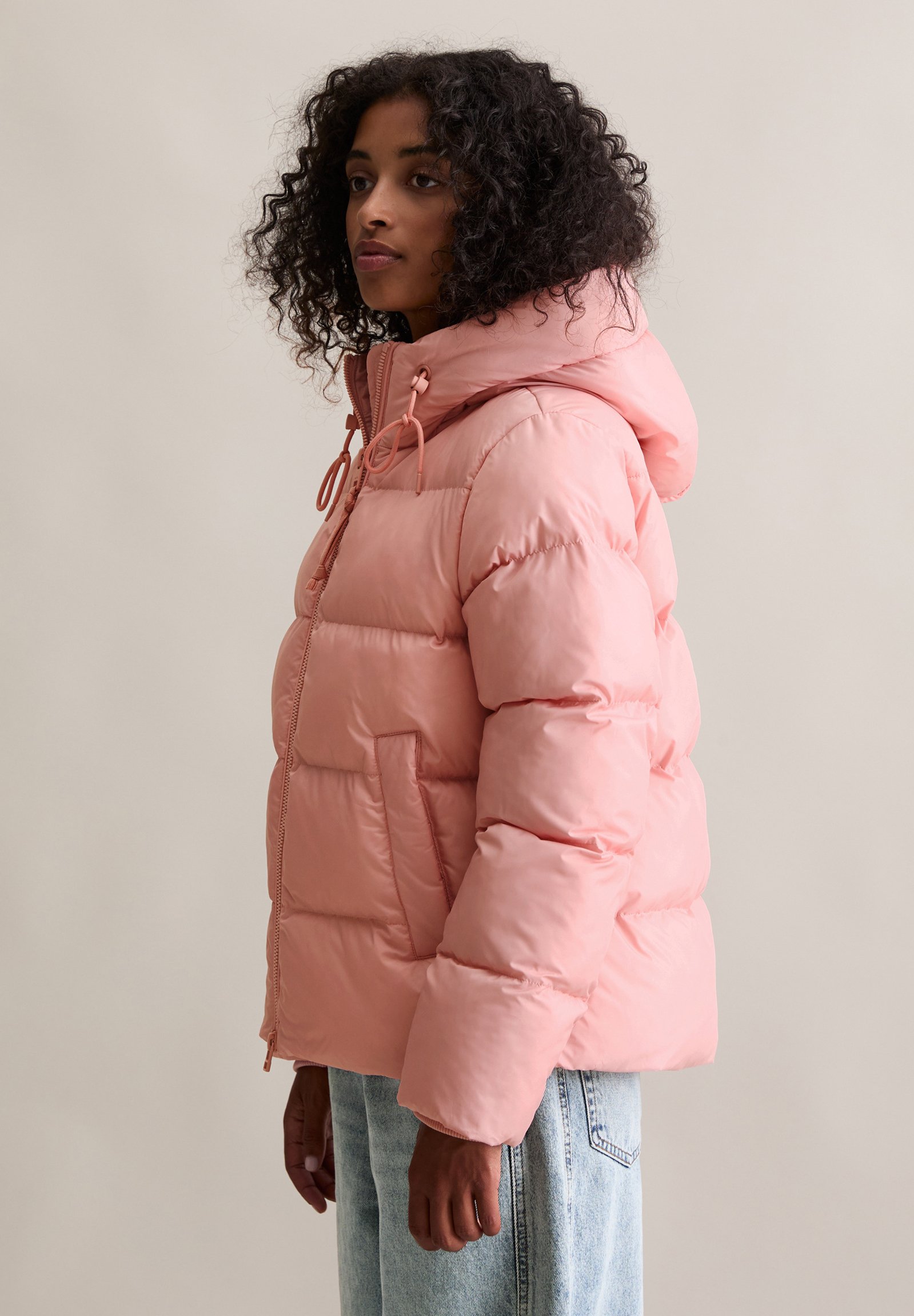 Camel Active Damen Cropped Pufferjacke – Aus Recyceltem Polyester, Wasserabweisend, Winddicht