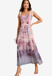 REGULAR FIT - SCENIC PRINTED TIE SHOULDER  - Rochie maxi - purple