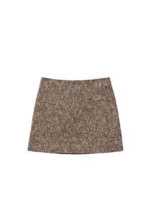 & OTHER STORIES, & OTHER STORIES TEXTURED MINI SKIRT - Jupe trapèze - beige melange