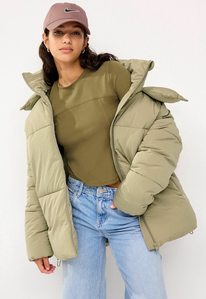 Next HOODED PADDED - Zimný kabát - sage green