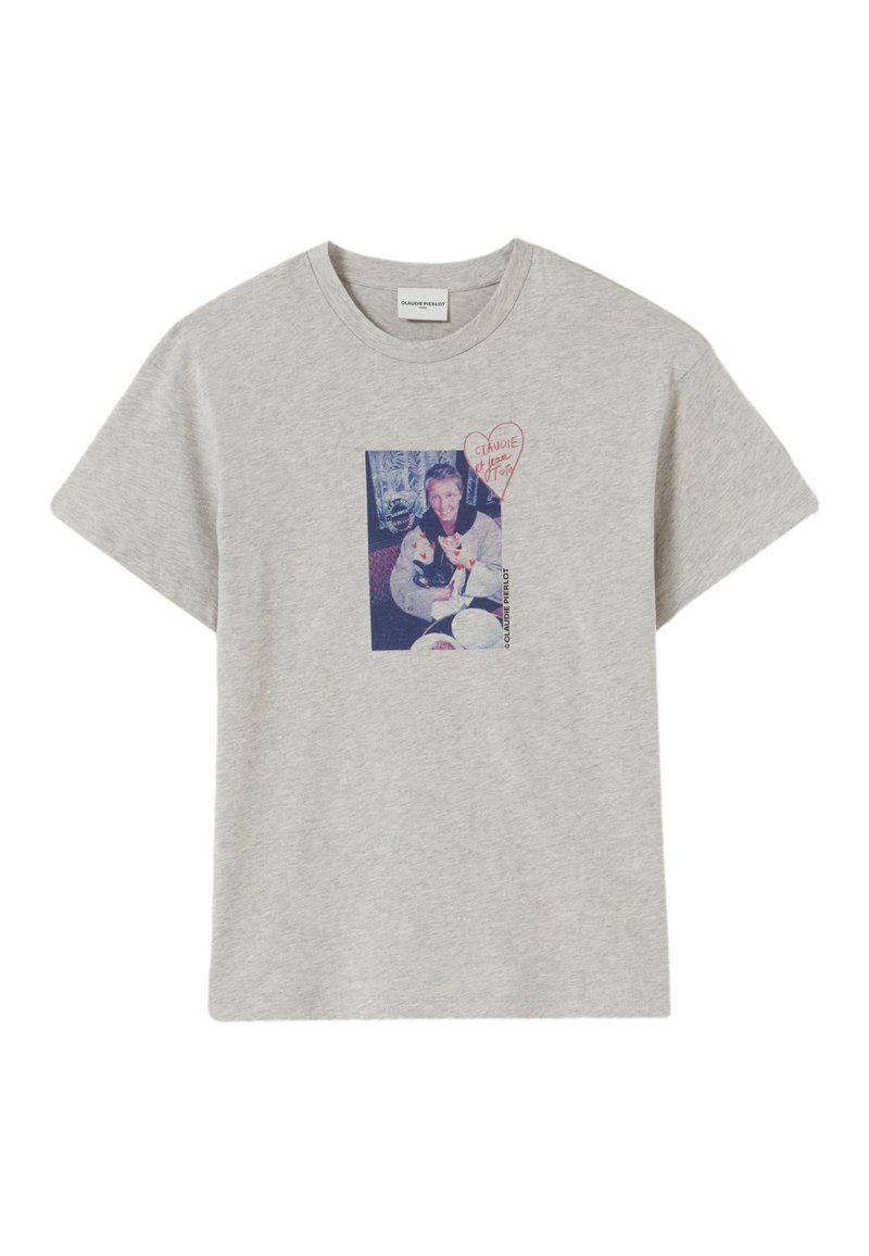 CLAUDIE PIERLOT T-shirt print grijs gemêleerd
