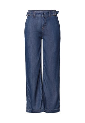Street One, WIDE LEG JEANS IM LOOSE FIT MIT COMFORT BUND - Jean boyfriend - dark blue washed