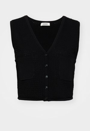 sandro POINT FANTAISIE POCHES - Veste sans manches - noir