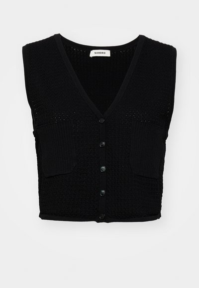 sandro POINT FANTAISIE POCHES - Vest - noir