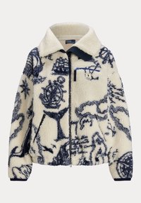 HIGH-PILE GRAPHIC FLEECE ZIP MOCKNECK - Flisinė striukė - cream