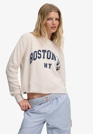 Superdry & Co, SUPERDRY ATHLETIC ESSENTIAL GRAPHIC LONG SLEEVE TOP.. - Camiseta de manga larga - oat beige marl