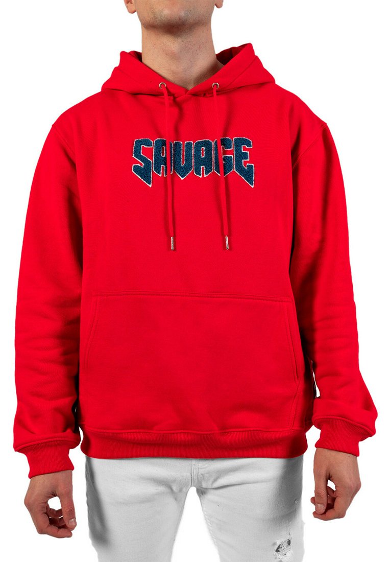 Savage SUDADERA ROJA HODDIE WITH CONTRASTING LOGO - Jersey con capucha -  red/rojo - Zalando.es