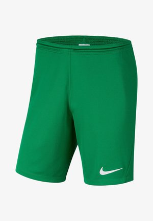 Pantaloni sportivi verde realizzati in tessuto leggero, dotati di vita elastica e con il logo Nike bianco sul lato inferiore destro.