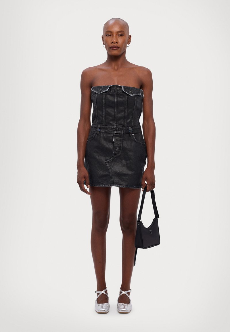black leather formal dress Cordelia Black Vegan Leather Dress Black / XSmall main image 0