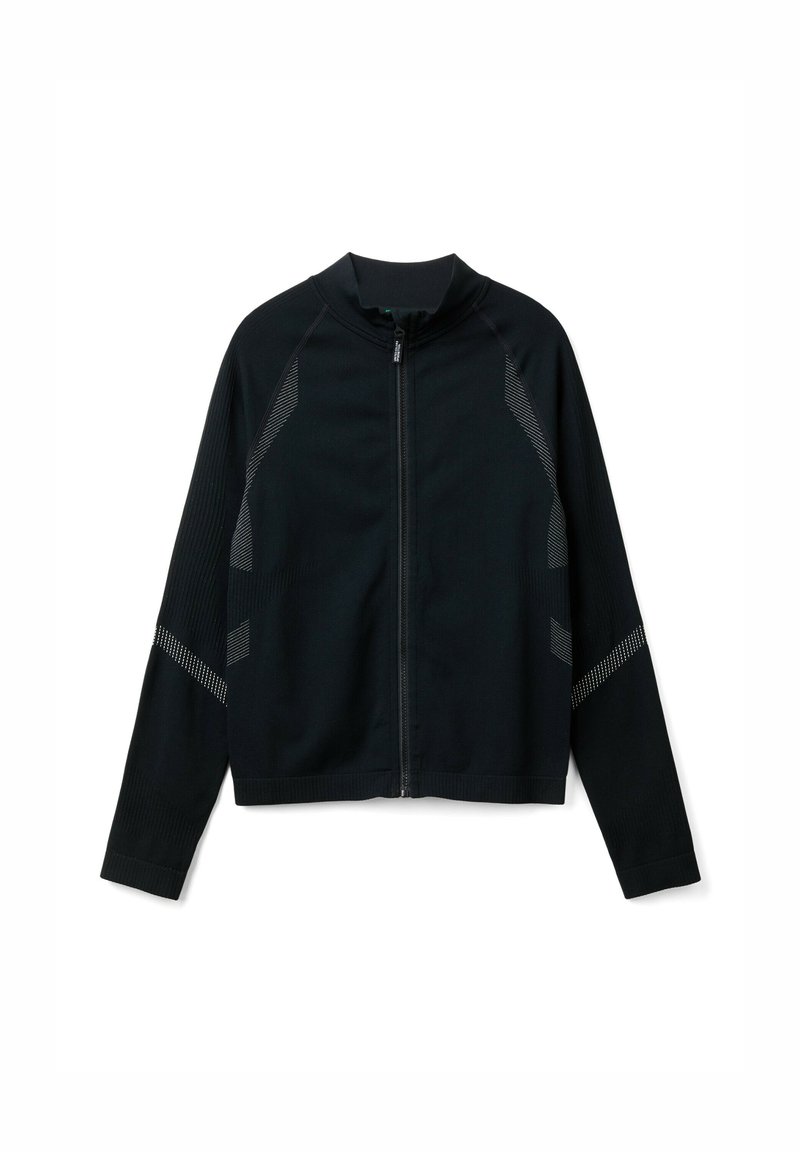 United Colors of Benetton Sweater met rits zwart United Colors of Benetton Sweater met rits zwart