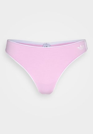 Pink cotton bikini bottom with white waistband, featuring a small white logo on the side. Smooth texture and classic low-rise cut.