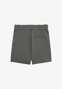 Mörkgröna shorts med elastisk midja, med en bakficka och slät textur. Designade för vardagligt bruk.