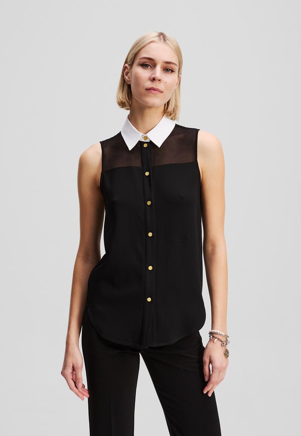 COLLAR SLEEVLESS BLOUSE - Top