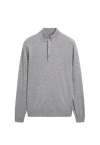 MOCK NECK WITH BUTTONS - Trui - mottled light grey